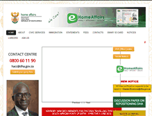 Tablet Screenshot of dha.gov.za